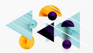 Parlak soyut arkaplan - parlak eğim tonlarıyla katmanlı üçgenler. Yarı şeffaf şekiller derinlik ve çağdaş estetik ekler