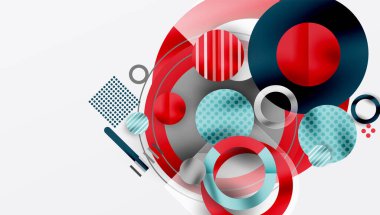 Üstüste binen Şeffaf Geometrik Şekillerle Soyut Çember Tasarımı