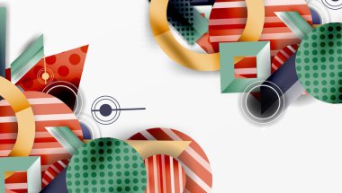 Dairesel ve üçgenli karmaşık geometrik arkaplan