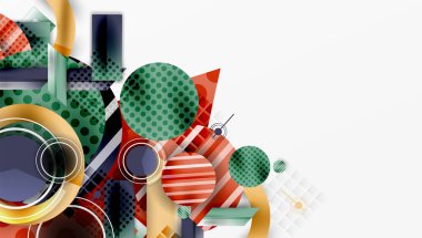 Dairesel ve üçgenli karmaşık geometrik arkaplan