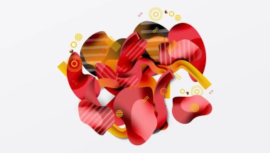 Soyut arkaplan - Çizgiler daireler ve sıvı şekiller