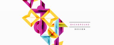 Minimum geometrik soyut arkaplan. Çember kare ve üçgen tasarımı