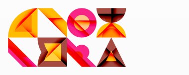 Minimum geometrik soyut arkaplan. Çember kare ve üçgen tasarımı