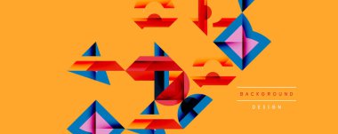 Minimum geometrik soyut arkaplan. Çember kare ve üçgen tasarımı