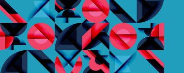 Minimum geometrik soyut arkaplan. Çember kare ve üçgen tasarımı