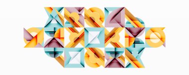 Minimum geometrik soyut arkaplan. Çember kare ve üçgen tasarımı