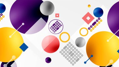 Çemberler ve elementler geometrik soyut arkaplan