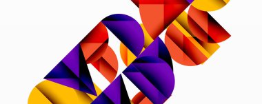 Minimum geometrik soyut arkaplan. Çember kare ve üçgen tasarımı