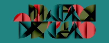 Çemberler ve üçgenlerin kesiştiği soyut geometrik desen. Yüksek kontrastlı kompozisyon derinlik yaratır ve dinamik, modern estetik