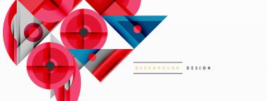 Keskin açılı dinamik geometrik bileşim, dairesel biçimler ve eğim renkleri