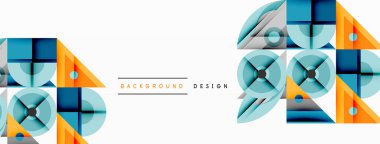 Kesişen şekiller, daireler, üçgenler ve gradyanlar ile geometrik soyut bileşim, canlı renkleri ve dinamik karşıtlıkları harmanlayarak modern, geleceksel bir görsel tasarım yaratmak için