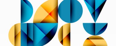 Minimum geometrik soyut arkaplan. Çember kare ve üçgen tasarımı