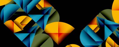 Minimum geometrik soyut arkaplan. Çember kare ve üçgen tasarımı