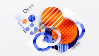 Üstüste binen Şeffaf Şekillerle Soyut Geometrik Arkaplan