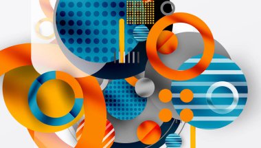 Üstüste binen Şeffaf Şekillerle Soyut Geometrik Arkaplan