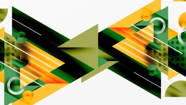 Modern geometrik arkaplan - düzgün eğimli ve yarı şeffaf üçgenler üst üste biniyor