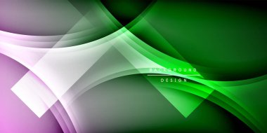 Gölge çizgileri olan etkileyici bir poster. Özellikler teknolojisi, minimalist ve iş temaları, parlak canlı renk şemaları