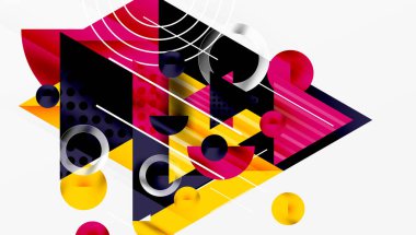 Modern geometrik arkaplan - düzgün eğimli ve yarı şeffaf üçgenler üst üste biniyor