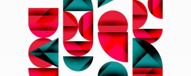 Minimum geometrik soyut arkaplan. Çember kare ve üçgen tasarımı