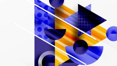 Modern geometrik arkaplan - düzgün eğimli ve yarı şeffaf üçgenler üst üste biniyor