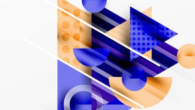 Parlak soyut arkaplan - parlak eğim tonlarıyla katmanlı üçgenler. Yarı şeffaf şekiller derinlik ve çağdaş estetik ekler