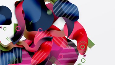 Soyut sıvı şekiller ve satır arkaplanı