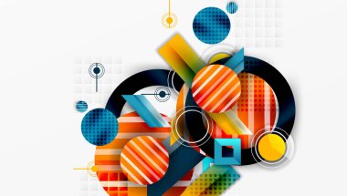 Dairesel ve üçgenli karmaşık geometrik arkaplan