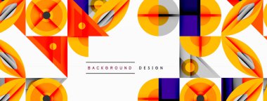 Keskin açılı dinamik geometrik bileşim, dairesel biçimler ve eğim renkleri