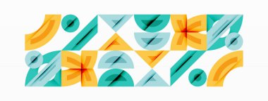 Dairesel ve yuvarlak elementlerin yer aldığı soyut geometrik arkaplan. Kalın kontrast, pürüzsüz gradyanlar, dinamik kompozisyon, fütüristik stil