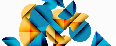 Minimum geometrik soyut arkaplan. Çember kare ve üçgen tasarımı