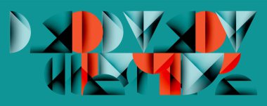 Çemberler ve üçgenlerin kesiştiği soyut geometrik desen. Yüksek kontrastlı kompozisyon derinlik yaratır ve dinamik, modern estetik