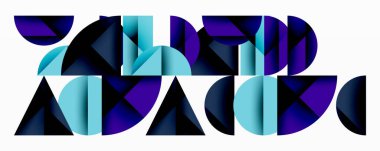 Minimum geometrik soyut arkaplan. Çember kare ve üçgen tasarımı