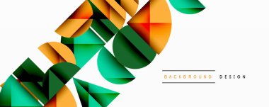 Çemberler ve üçgenlerin kesiştiği soyut geometrik desen. Yüksek kontrastlı kompozisyon derinlik yaratır ve dinamik, modern estetik