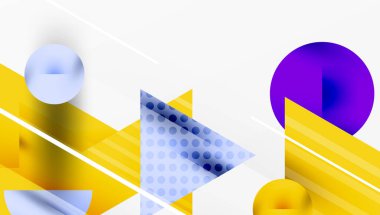 Modern geometrik arkaplan - düzgün eğimli ve yarı şeffaf üçgenler üst üste biniyor