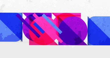 Kareler, daireler, üçgenler ve kumlu, gürültülü doku. Duvar Kağıdı, Sancak, Arkaplan, Kart, Kitap İllüstrasyonu, İniş Sayfası