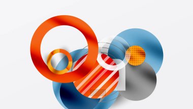 Üstüste binen Şeffaf Şekillerle Soyut Geometrik Arkaplan