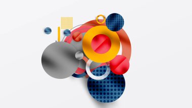 Üstüste binen Şeffaf Geometrik Şekillerle Soyut Çember Tasarımı