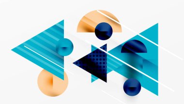 Modern geometrik arkaplan - düzgün eğimli ve yarı şeffaf üçgenler üst üste biniyor