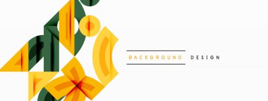 Dairesel ve yuvarlak elementlerin yer aldığı soyut geometrik arkaplan. Kalın kontrast, pürüzsüz gradyanlar, dinamik kompozisyon, fütüristik stil