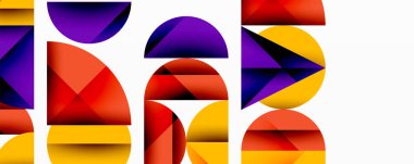 Minimum geometrik soyut arkaplan. Çember kare ve üçgen tasarımı