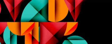 Minimum geometrik soyut arkaplan. Çember kare ve üçgen tasarımı