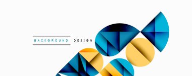 Minimum geometrik soyut arkaplan. Çember kare ve üçgen tasarımı