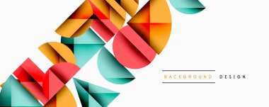 Minimum geometrik soyut arkaplan. Çember kare ve üçgen tasarımı