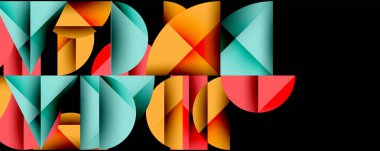 Minimum geometrik soyut arkaplan. Çember kare ve üçgen tasarımı