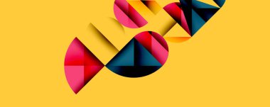 Minimum geometrik soyut arkaplan. Çember kare ve üçgen tasarımı