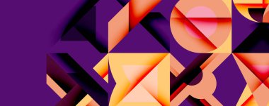 Minimum geometrik soyut arkaplan. Çember kare ve üçgen tasarımı