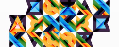 Minimum geometrik soyut arkaplan. Çember kare ve üçgen tasarımı