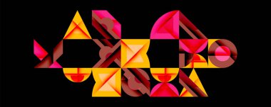 Minimum geometrik soyut arkaplan. Çember kare ve üçgen tasarımı