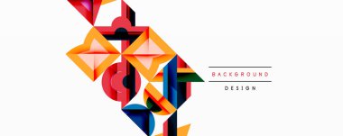 Minimum geometrik soyut arkaplan. Çember kare ve üçgen tasarımı