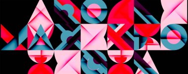 Minimum geometrik soyut arkaplan. Çember kare ve üçgen tasarımı